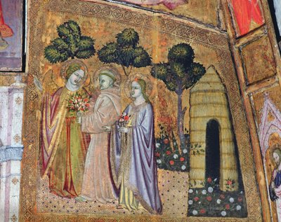 St Francis Accompanied by Two Angels by Ilario da Viterbo